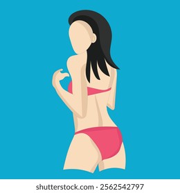 bikini babe flat illustration design vector clean and unique latest