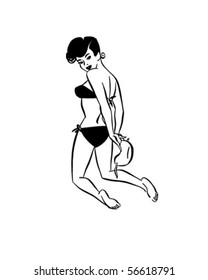 Bikini Babe - Retro Clip Art