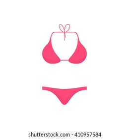 Bikini beach isolated on white background
