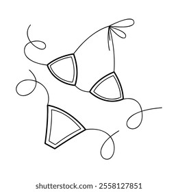 Bikini in black outline. Clip art for your projects.