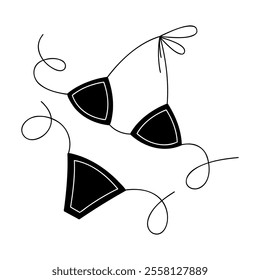 Bikini in black and white colors. Clip art for your projects.