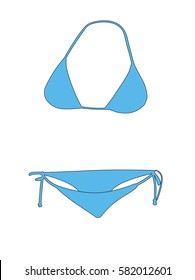 Bikini blue realistic vector illustration isolated