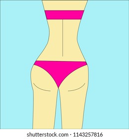 Bikini bottom or thong underwear flat vector icon .