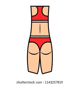 Bikini bottom or thong underwear flat vector icon .