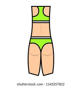 Bikini bottom or thong underwear flat vector icon .