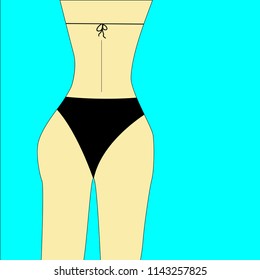 Bikini bottom or thong underwear flat vector icon .