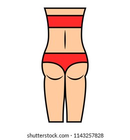Bikini bottom or thong underwear flat vector icon .