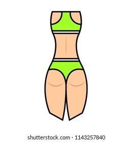 Bikini bottom or thong underwear flat vector icon .