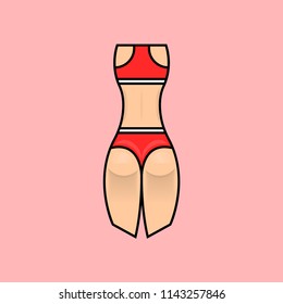 Bikini bottom or thong underwear flat vector icon .