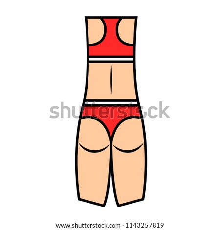 Bikini bottom or thong underwear flat vector icon .