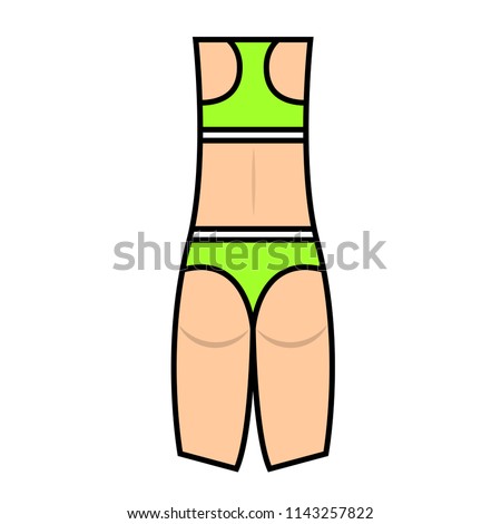 Bikini bottom or thong underwear flat vector icon .