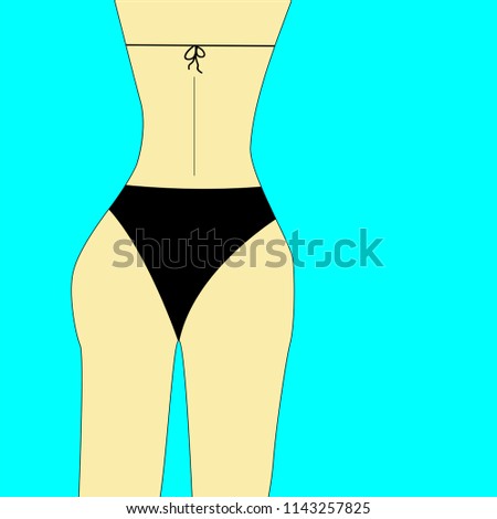Bikini bottom or thong underwear flat vector icon .