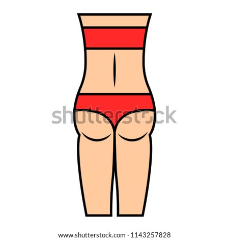 Bikini bottom or thong underwear flat vector icon .