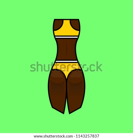 Bikini bottom or thong underwear flat vector icon .