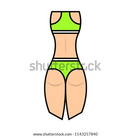 Bikini bottom or thong underwear flat vector icon .