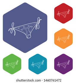 Bikini bottoms icon. Isometric 3d illustration of bikini bottoms vector icon for web