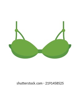 Icono del sostén bikini. Ilustración plana del icono vectorial del sujetador bikini aislado en fondo blanco
