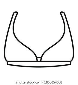 Bikini bra icon. Outline bikini bra vector icon for web design isolated on white background
