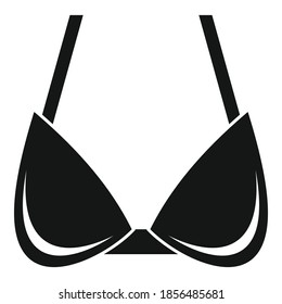 Icono del sostén bikini. Ilustración simple del icono vectorial del sujetador bikini para el diseño web aislado en fondo blanco