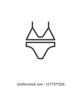 Bikini bra outline icon. linear style sign for mobile concept and web design. lingerie simple line vector icon. Swimsuit symbol, logo illustration. Pixel perfect vector graphics