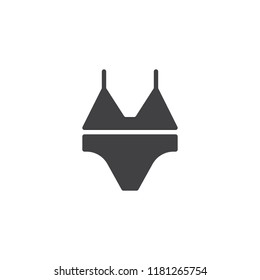 Bikini bra vector icon. filled flat sign for mobile concept and web design. lingerie simple solid icon. Swimsuit symbol, logo illustration. Pixel perfect vector graphics
