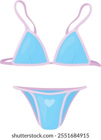 Bikini cartoon icon. Beach female underwear symbol isolated on white background