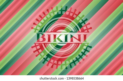 Bikini christmas colors emblem. Vector Illustration. Detailed.