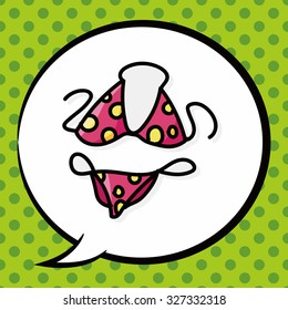 bikini color doodle, speech bubble