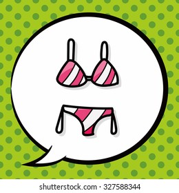 bikini color doodle, speech bubble