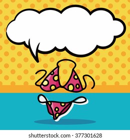 bikini color doodle, speech bubble