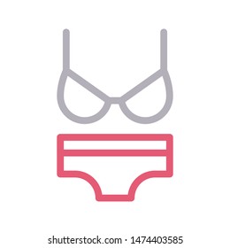 bikini colour line vector icon