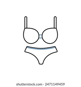 icono de línea de concepto de bikini. Ilustración de elemento simple. diseño de símbolo de esquema de concepto de bikini.