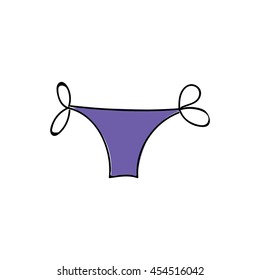 Bikini doodle icon illustration vector