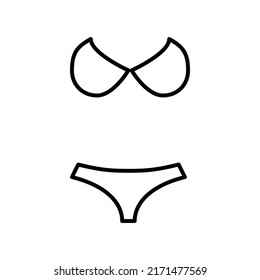 bikini editable stroke icon, pixel perfect icon