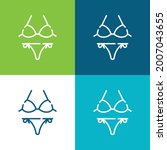 Bikini Flat four color minimal icon set