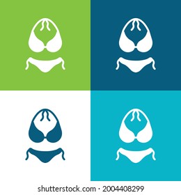 Bikini Flat four color minimal icon set