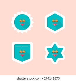 bikini flat icon with long shadow