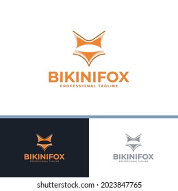 Bikini Fox Logo, inspired by bikini and fox head.