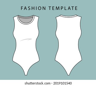 vista frontal y trasera de bikini.  plantilla de esbozo plano de moda de traje de baño.