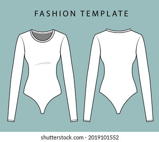 Bikini vorne und hinten.  Badeanzug-Vorlage für flache Skizze.