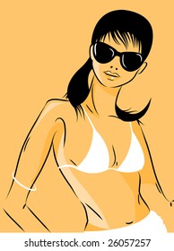 Bikini girl in the sun
