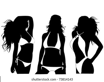 Bikini Girls Stock Vector (Royalty Free) 73814143 | Shutterstock