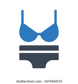 bikini glyph colour vector icon
