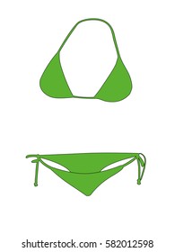 Bikini green realistic vector illustration isolated