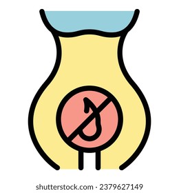 Bikini hair epilator icon outline vector. Laser epilation. Skin care color flat