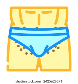 bikini hair removal male color icon vector. bikini hair removal male sign. isolated symbol illustration