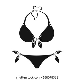 Bikini icon in black style isolated on white background. Surfing symbol stock vector illustration.