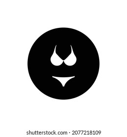 Icono de bikini fondo color negro editable. Logo de Bikini.