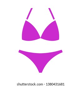 Bikini Icon. Flat Color Design. Vector Illustration.