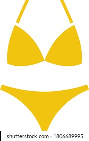 Bikini Icon. Flat Color Design. Vector Illustration.